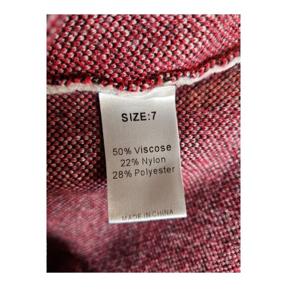 Kids4ever Reindeer Christmas Sweater Dress W/ Mitten Pockets Size 6/7 - Picture 7 of 8